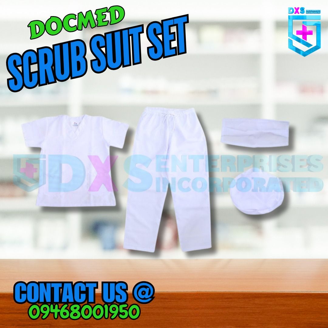 SCRUBSUIT SET WITH FREE MASK AND HEAD CAP (Category: Medical Supplies & Tools) located in Quezon City. Submitted by marketing_zyra (Listing ID 1446585039, Image 1). Description: .