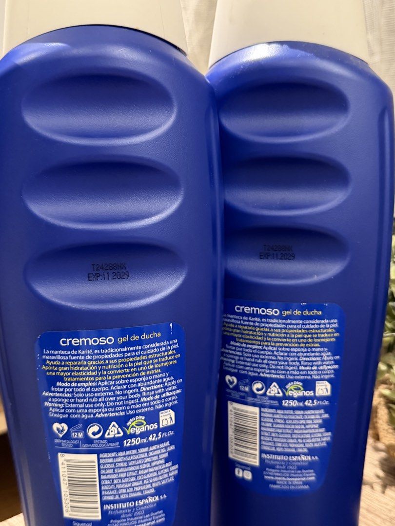 TAKE ALL Instituto Español Shower Gel (Category: Bath) located in Paranaque City. Submitted by preluvdbyp (Listing ID 1446682838, Image 2). Description: TAKE ALL BUNDLE 1 of 2 bottle contains 60% product remaining. RFS: Not compatible wt my skin •Payment Options: GCash or BPI Bank Transfer •Delivery/Shipping fee to be shouldered by buyer.