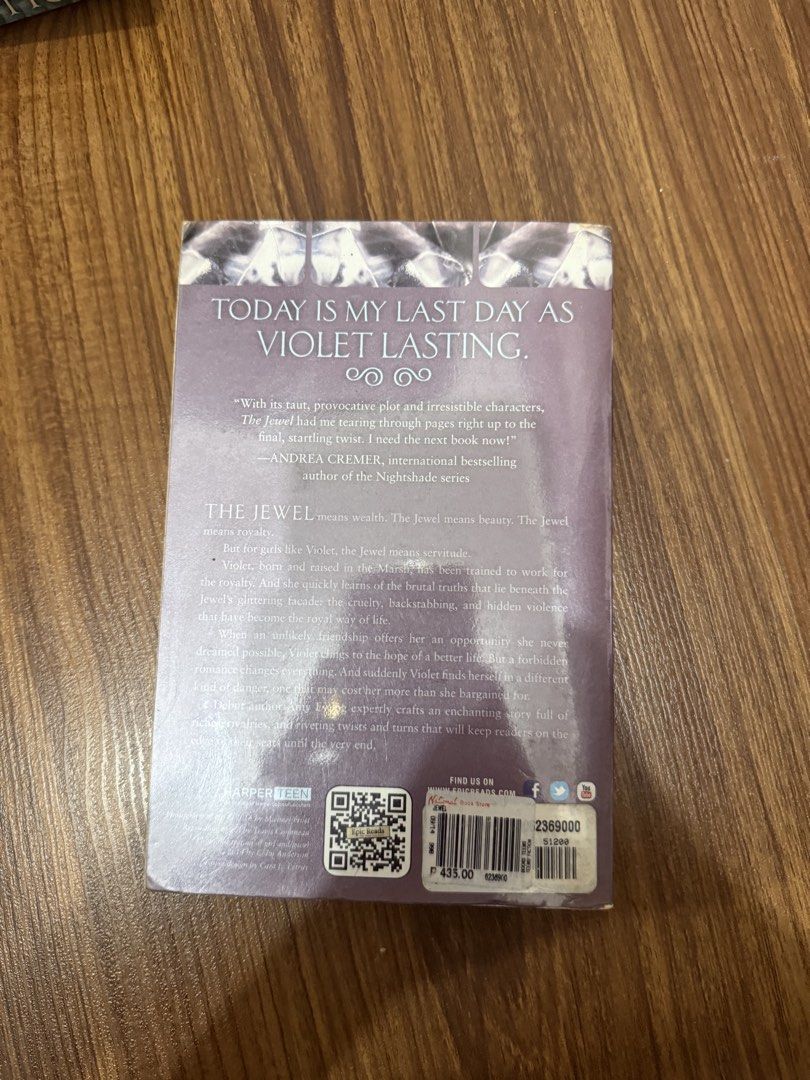 the jewel by amy ewing (Category: Storybooks) located in Carmona. Submitted by stuffnvrything (Listing ID 1446598125, Image 2). Description: - with plastic cover - bought it at ₱435.