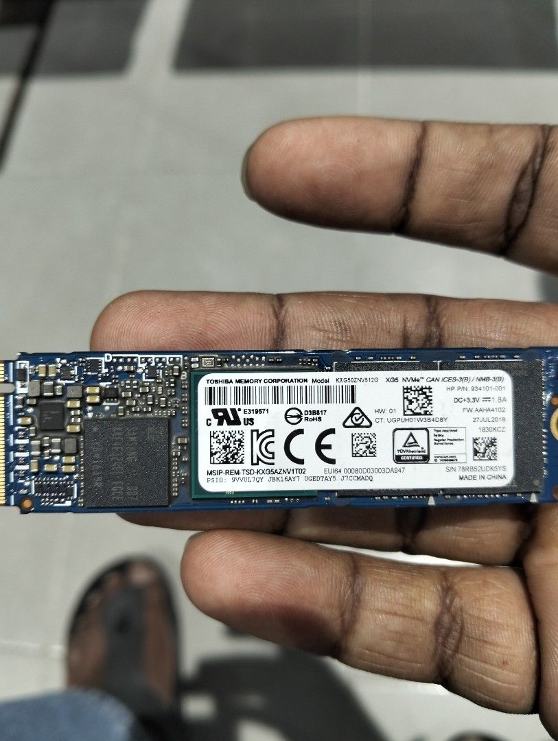 Toshiba 512GB NVMe M.2 SSD