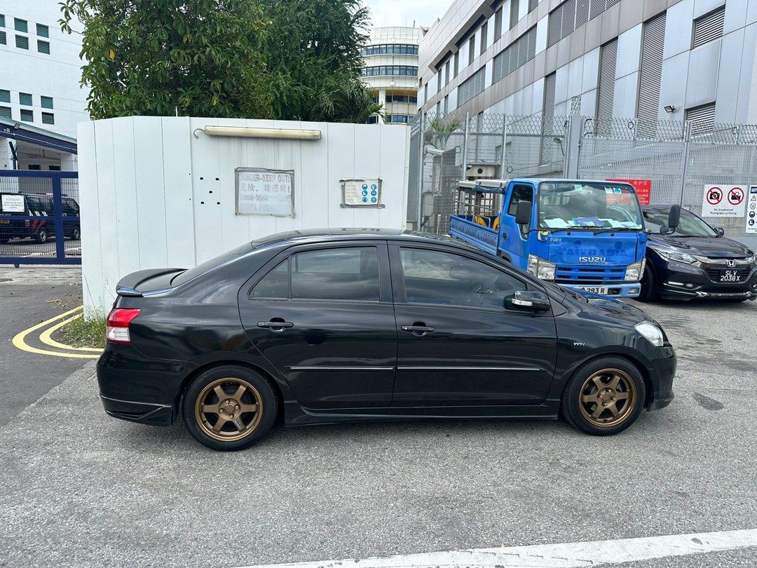 Toyota Vios E Auto (Category: Used Cars) located in Singapore. Submitted by fiasca (Listing ID 1446578704, Image 2). Description: Direct owner looking for direct seller only. Car is in original stock condition except for TE37rims, Heavy duty absorber (lowered but still practical for daily singapore roads and carparks), engine and gearbox regularly serviced, only original parts used not oem, recently changed original japan denso spark plugs and co