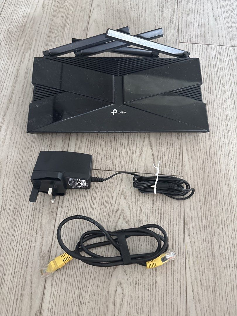 TP-Link Wi-Fi Router with Power Adapter and Ethernet Cable