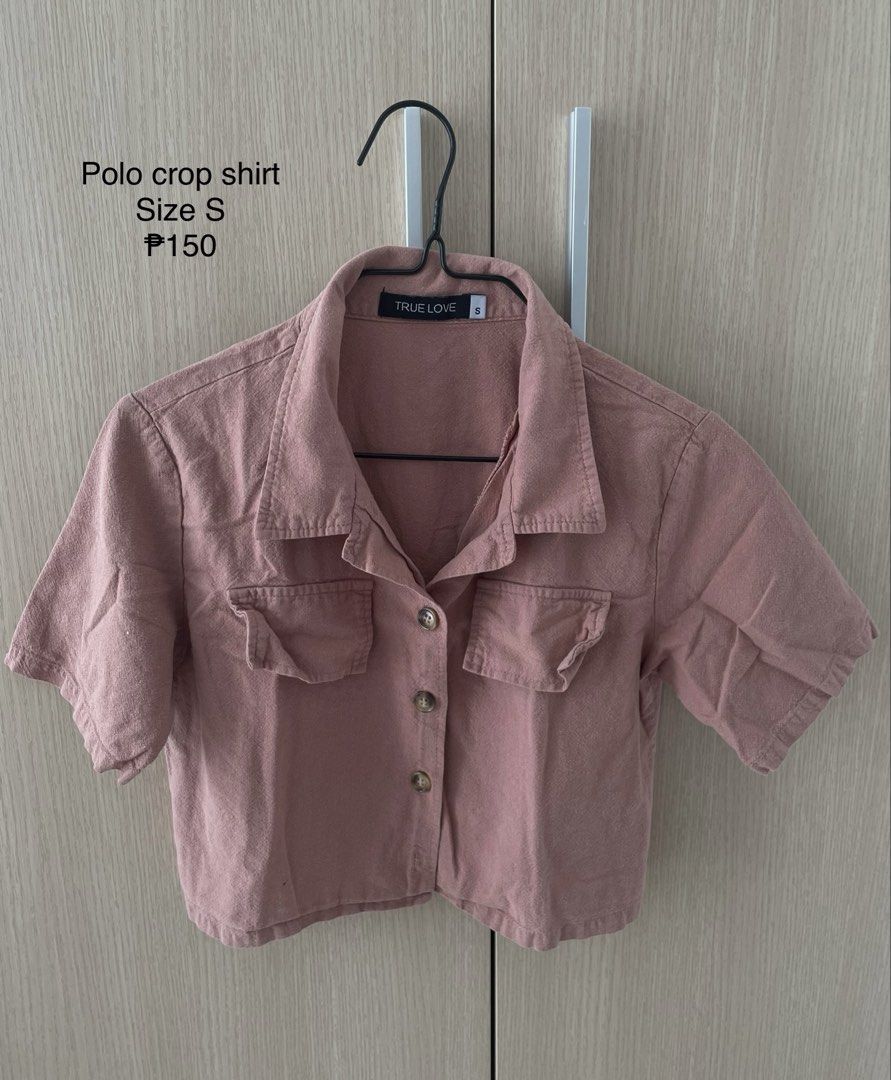 Polo Crop Shirt Size S (Category: Shirts) located in Manila. Submitted by hellonuggy (Listing ID 1446603540, Image 1). Description: - Brand: True Love - Item: Pink Polo Crop Shirt - Size: S - Great for casual wear - Good condition Loc: commonwealth QC.