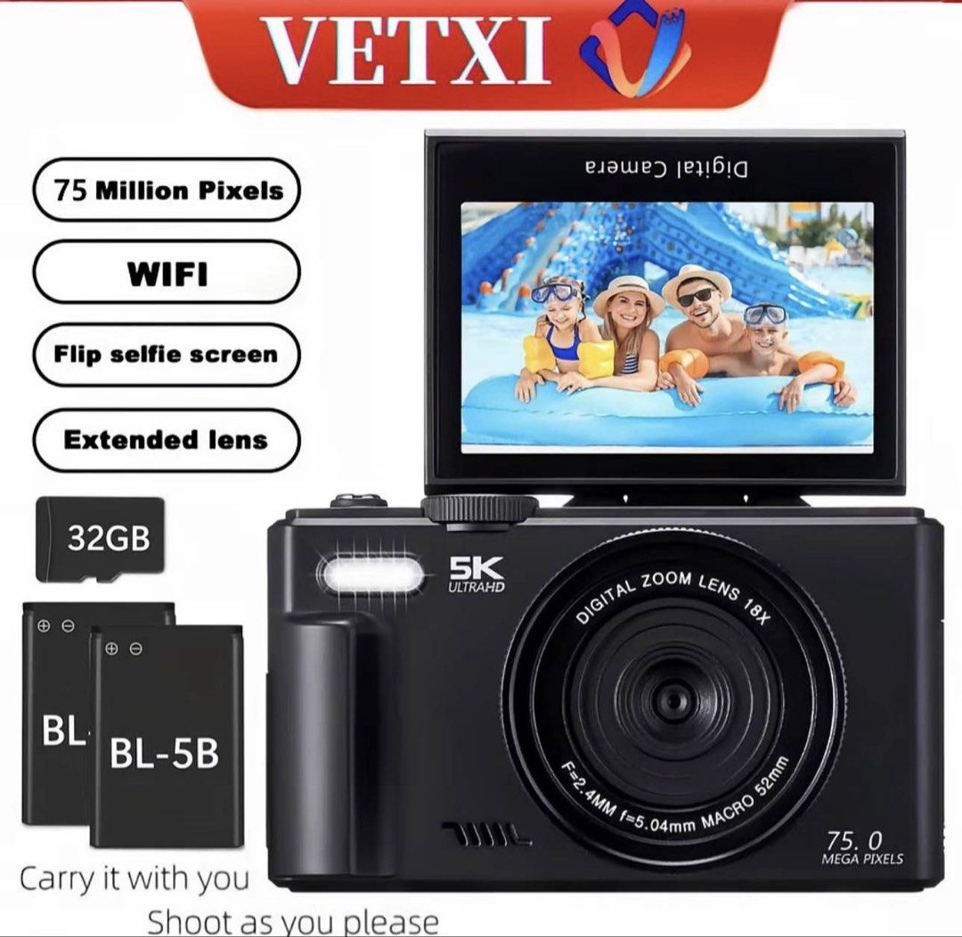 VETXI DIGICAM (Category: Cameras) located in Manila. Submitted by masinggg (Listing ID 1446635847, Image 1). Description: ‼️New 2 times lang nagamit RFS: di nagagamit 75MP Wifi Flip Selfie Screen Extended Lens Inclusion: Camera 2 Battery Charger SD Card Card Reader Extra Lense Camera Bag.
