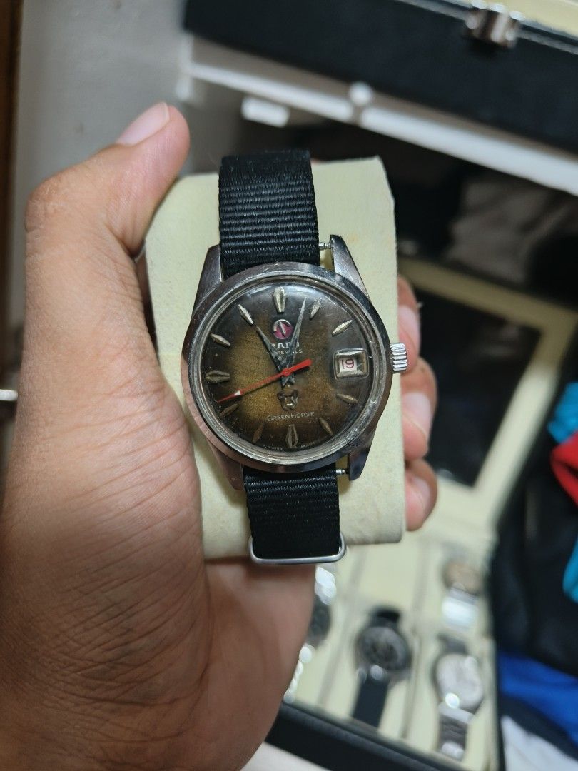 Vintage Rado & Seiko 5 Automatic Watches (Category: Men's Watches) located in Quezon City. Submitted by yglewis13 (Listing ID 1446687884, Image 3). Description: - Vintage Rado automatic watch with black NATO strap - Gold-tone Seiko 5 automatic watch with black rubber strap - Both watches are functional and ready to wear - Ideal for watch collectors - Great value when buying both pieces together -good cond and recently serviced seiko 5 and new str