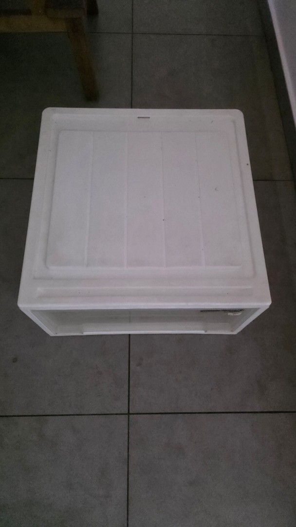 White Plastic Storage Box with Lid