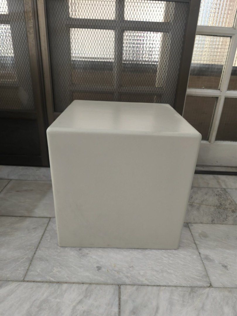 Wood White Cube Ottoman / Stool for rent or purchase (Category: Chairs) located in Taguig. Submitted by treizie (Listing ID 1446707475, Image 2). Description: - White cube stool/ottoman - made of wood - good to use for events and gatherings - Doubles as a side table or extra seating - Simple and modern design -18x18”.