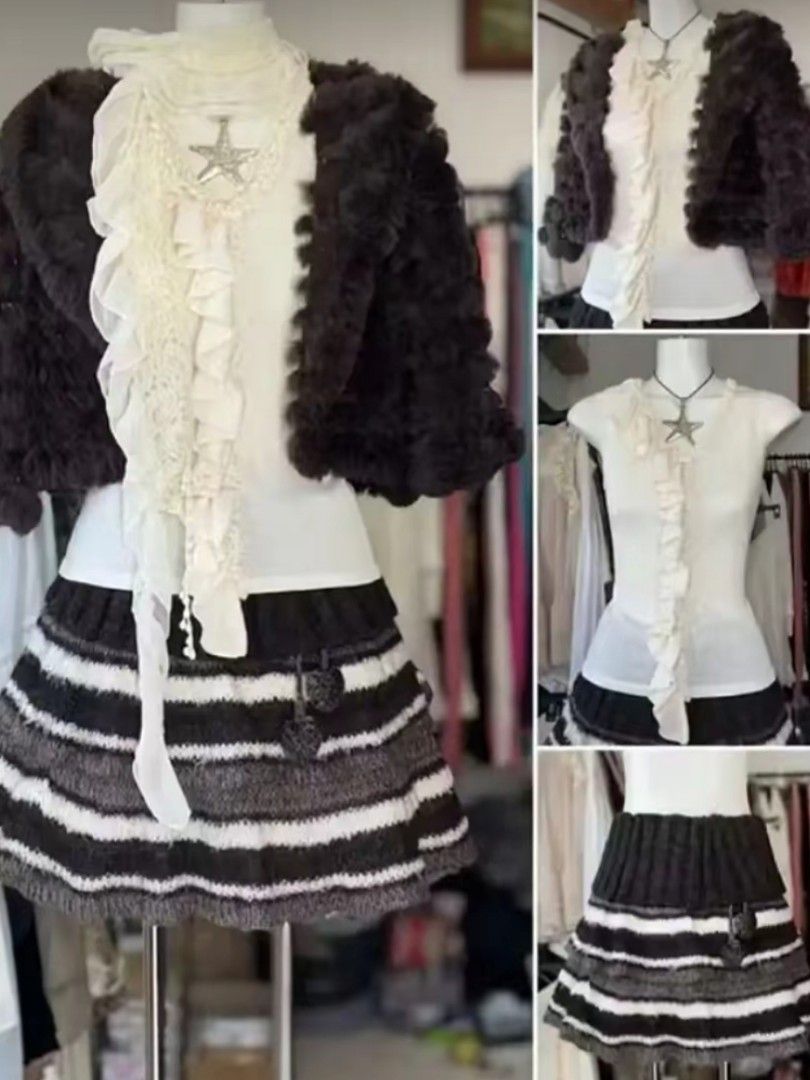 Y2K Dark Gyaru Coquette Set (Category: Sets or Coordinates) located in Batangas. Submitted by moniselects (Listing ID 1446635910, Image 2). Description: 🖤 PREMIER GYARU COQUETTE 3-PIECE OUTFIT SET 🖤 Stunning Y2K Japanese street-fashion style coordinate look! Perfect for dark gyaru, coquette, or trashy-chic aesthetics. 📌 Payment first basis via GCash / Bank Transfer + SF 📌 MOD: J&T 📌 Best fits: S-M 📌 WHAT IS INCLUDED: 1. Black Tiered Faux-Fu