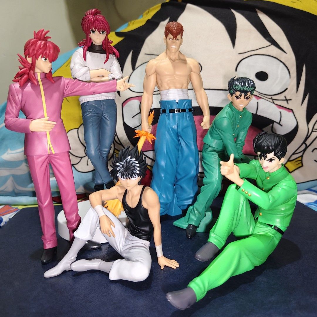 Yu Yu Hakusho/Ghost Fighter Anime Figures Set (Category: Figurines & Statues) located in Manila. Submitted by gorzuzofficial (Listing ID 1446706684, Image 1). Description: All loose, all authentic Yusuke Urameshi DXF 30th Anniversary Kazuma Kuwabara DXF 30th Anniversary Kurama DXF 30th Anniversary (Missing foot stand and rose) Yusuke Urameshi FuRyu Noodle Stopper Hiei FuRyu Noodle Stopper Kurama FuRyu Special Figure.