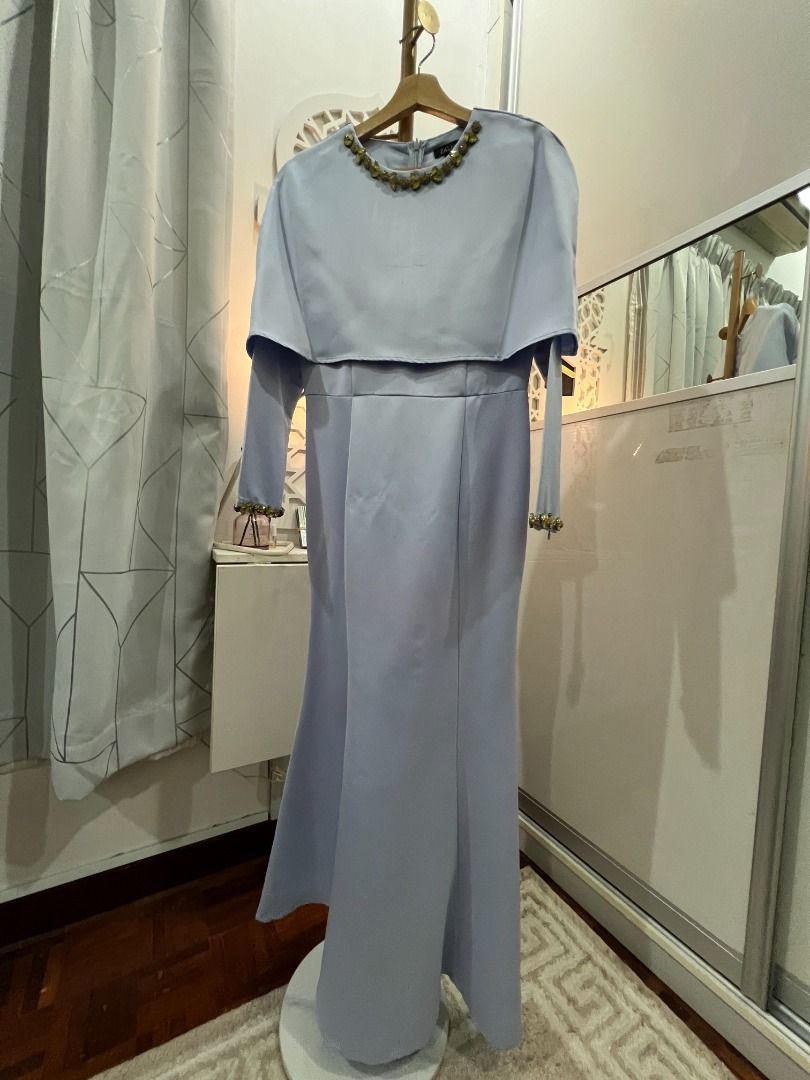 ZALIA Light Blue Embellished Maxi Dress (Category: Dresses) located in Shah Alam. Submitted by eyzanr (Listing ID 1446579481, Image 3). Description: ZALIA Dinner / Night Dress Color : Baby Blue Size: L Design: Modern Maxi Dress Embellishments: Intricate beadwork with yellow stones on hem and sleeves Closure: Zipper at the back Occasion: Ideal and perfect for special event occasions Selling Price : RM 150 Remarks : Bought at RM 3XX, just worn it t