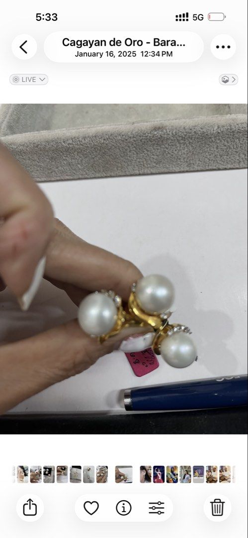 3 Gold Pearl Rings with Diamonds (Category: Rings) located in Cagayan de Oro. Submitted by berjay (Listing ID 1441604388, Image 2). Description: - Set of three gold rings 18k 26.8 grams - Each ring features a large pearl 13mm each - Accented with diamonds princess cut - Ideal for stacking or individual wear - Classic and beautiful design - Perfect for any occasion - Sold as a set .