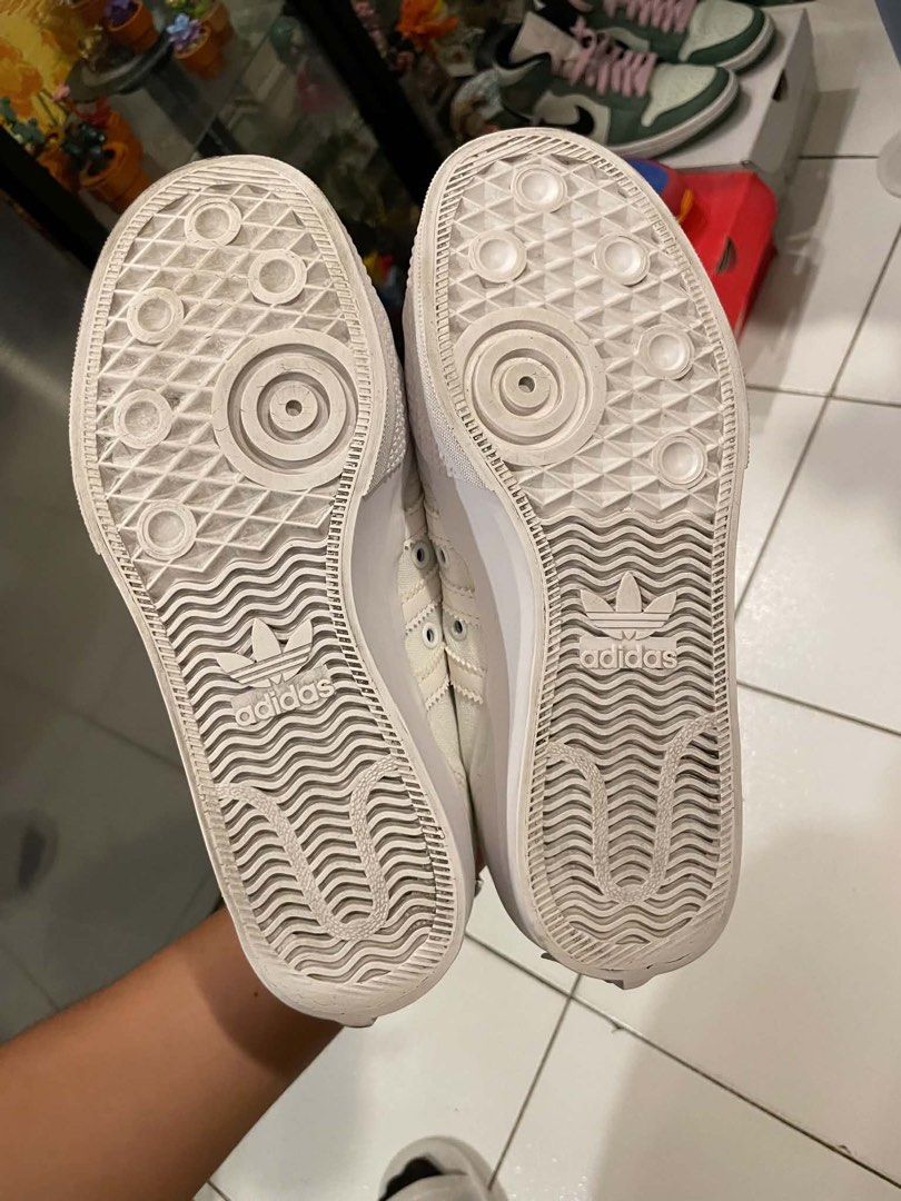 Adidas Nizza Platform White Women's Shoes (Category: Sneakers) located in Manila. Submitted by liagarcia138961 (Listing ID 1441728879, Image 3). Description: - White Adidas Nizza Platform Sneakers - Classic three-stripe design -Great for PE shoes - Size: US Women's 7.