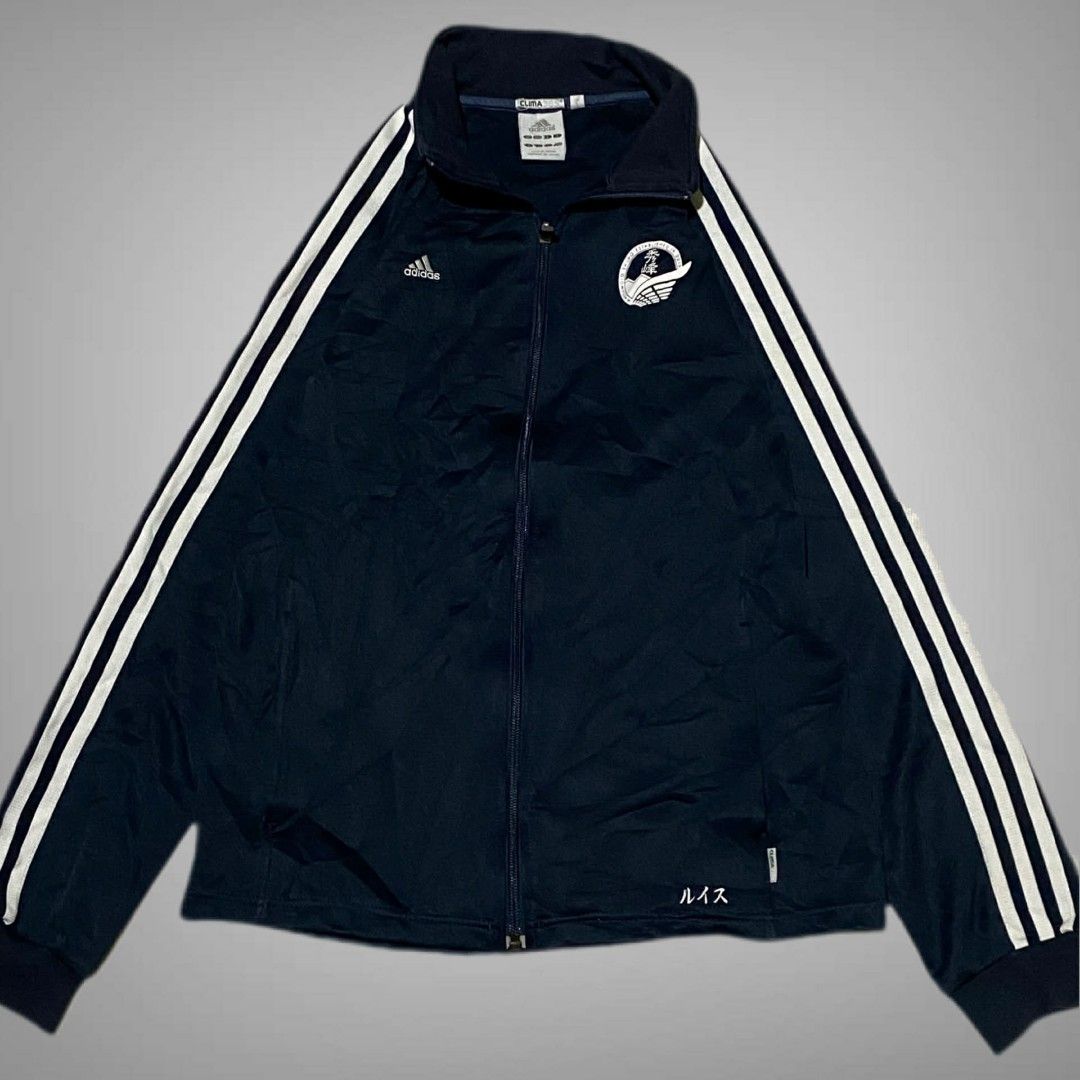 Adidas Track Jacket (Category: Activewear) located in Mabalacat. Submitted by stylists.market (Listing ID 1441584882, Image 2). Description: Length : 24 Width : 19 Condition : 9.8/10 SUPER MABAGO PA! SUPER NICE FITTING GANDA NG LOGOS EMBROIDERED 3LINES&LOGO WITH 2 POCKETS SUPER NICE & KINIS! VERY COMFY & SMOOTH ON SKIN NEED WASH NO MAJOR STAIN FRESH FROM BALE.