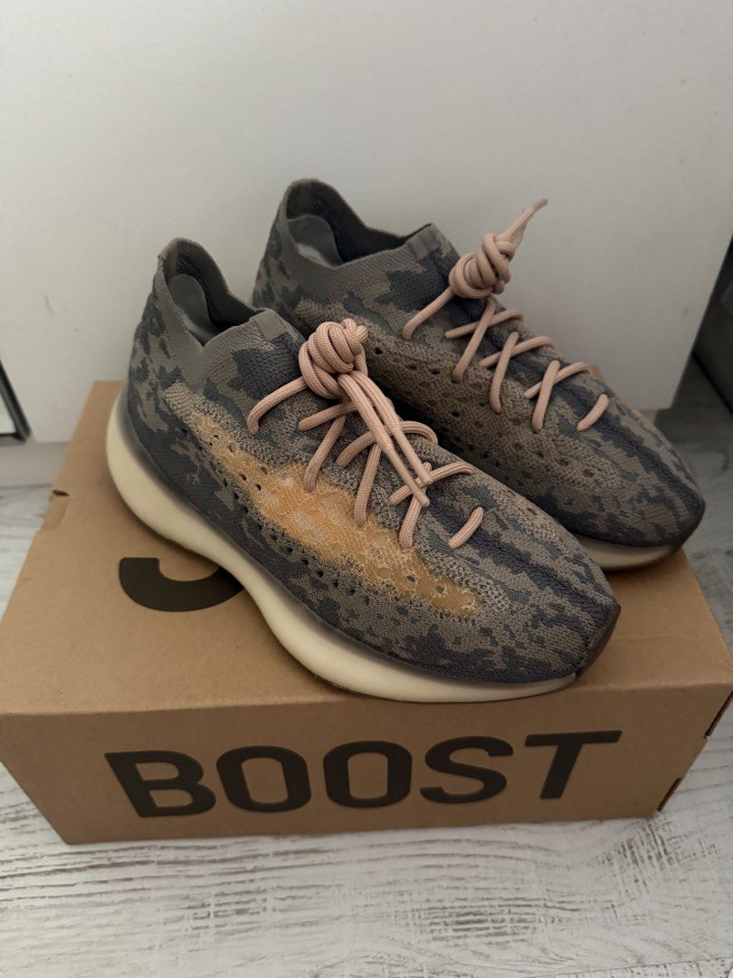 Adidas Yeezy Boost 380 Mist Grey/Orange Size 8 (Category: Sneakers) located in Singapore. Submitted by qkjrdl (Listing ID 1441644764, Image 1). Description: - Adidas Yeezy Boost 380 - Color: Mist Grey/Orange - Size: US 8 - Authenticity guaranteed: Purchased from Kith - Includes original box - Original receipt available.