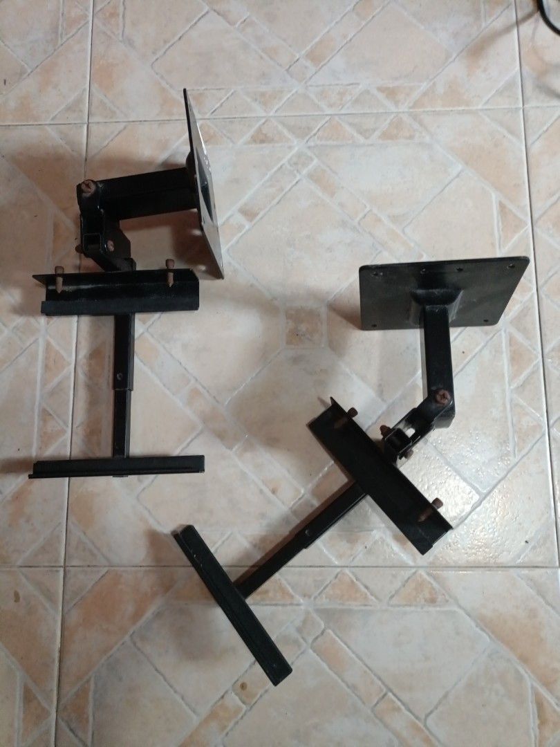 Adjustable Black Metal Speaker Mounts (Set of 2)