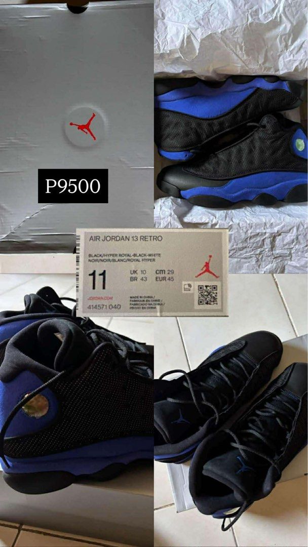 Air Jordan 13 Retro Black Hyper Royal (Category: Sneakers) located in Talisay. Submitted by swiftsar (Listing ID 1441770958, Image 1). Description: - Air Jordan 13 Retro - Colorway: Black/Hyper Royal - Size: 11 US - Includes Original Box - Condition: Great, ready for a new owner.