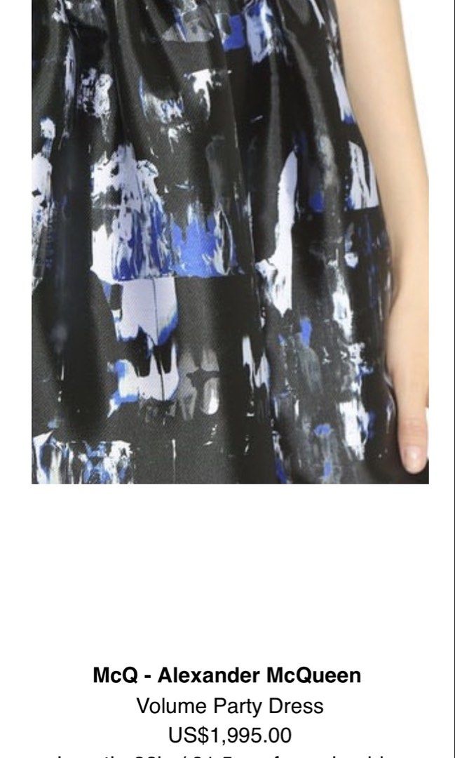 Alexander McQueen volume Party dress (Category: Dresses) located in Cebu City. Submitted by inukaybyjlf (Listing ID 1441751322, Image 2). Description: -Brand new with tags -No flaws -Size 40 on tag - Actual measurements are shown in the photos..