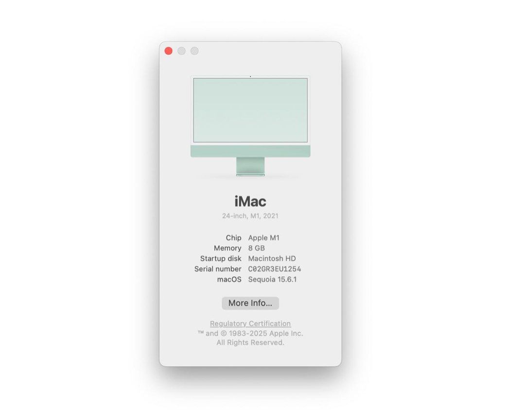 Apple iMac 24” M1 (2021) (damaged LCD at the bottom) (Category: Desktops) located in Muntinlupa City. Submitted by beacq (Listing ID 1441654397, Image 2). Description: - 24-inch M1 iMac (2021) - 8GB RAM - 256GB SSD - 1 issue is the LCD screen - there are lines in the bottom of the screen. - Comes with the box, keyboard, mouse and the cord to charge the mouse and keyboard - LCD has damage RFS: I am moving to a different country .