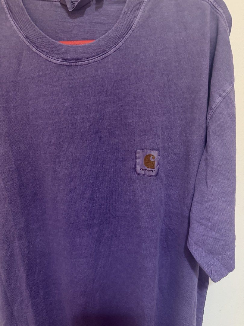 (Authentic) Carhartt WIP Work In Progress Nelson Shirt Violet (Category: Tshirts & Polo Shirts ) located in Cavite. Submitted by kumbin (Listing ID 1441637707, Image 3). Description: Carhartt WIP S/S Nelson T Shirt (Legit) Washed violet colorway, not an issue (more awesome in person) Dimensions: 24 by 30 inches (size L on tag but fits XL-XXL) Issue: Removed washtag and small and barely noticeable run (last pic). Other than that, great condition �