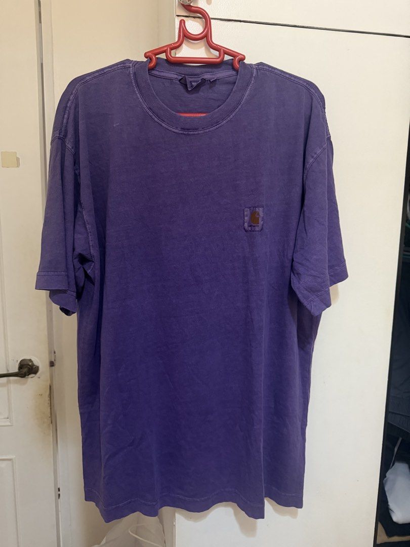 (Authentic) Carhartt WIP Work In Progress Nelson Shirt Violet (Category: Tshirts & Polo Shirts ) located in Cavite. Submitted by kumbin (Listing ID 1441637707, Image 2). Description: Carhartt WIP S/S Nelson T Shirt (Legit) Washed violet colorway, not an issue (more awesome in person) Dimensions: 24 by 30 inches (size L on tag but fits XL-XXL) Issue: Removed washtag and small and barely noticeable run (last pic). Other than that, great condition �