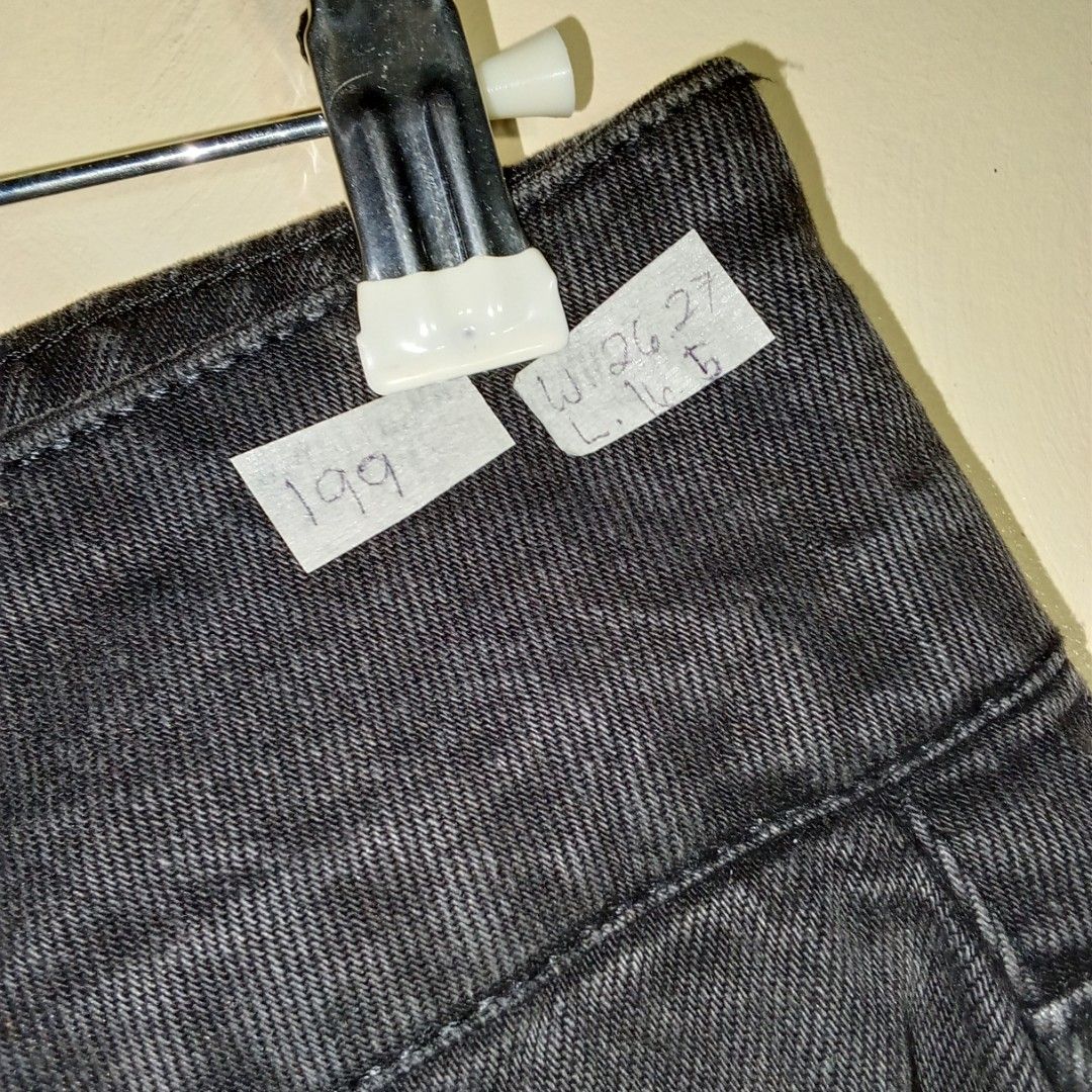Black High Waisted Denim Mini Skirt (Category: Skirts) located in Bulacan. Submitted by officialjjcollection (Listing ID 1441735630, Image 3). Description: waist:26-27 length:16.5 .