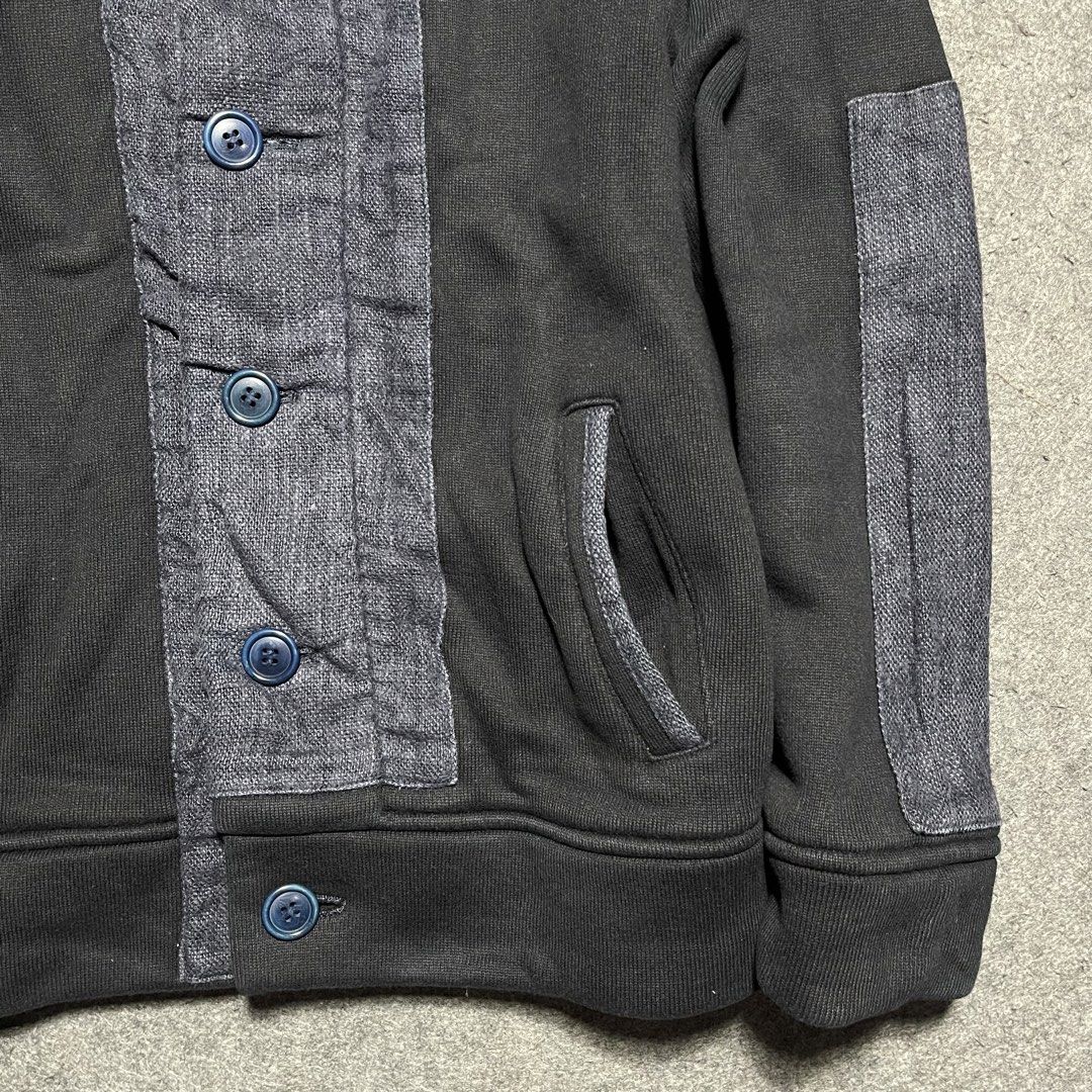 Blue Blue Japan Heavy Sweat Jacket (Category: Coats, Jackets and Outerwear) located in Zamboanga. Submitted by rag_20 (Listing ID 1441766806, Image 3). Description: Blue Blue Japan Heavy Sweat Jacket Featured in a High-neck stand collar, circular anchor-style buttons, vertical hand-warmer pockets, and paneled construction.produced by the iconic Japanese brand under the Hollywood Ranch Market umbrella. It features their signature pure indigo-dyed 