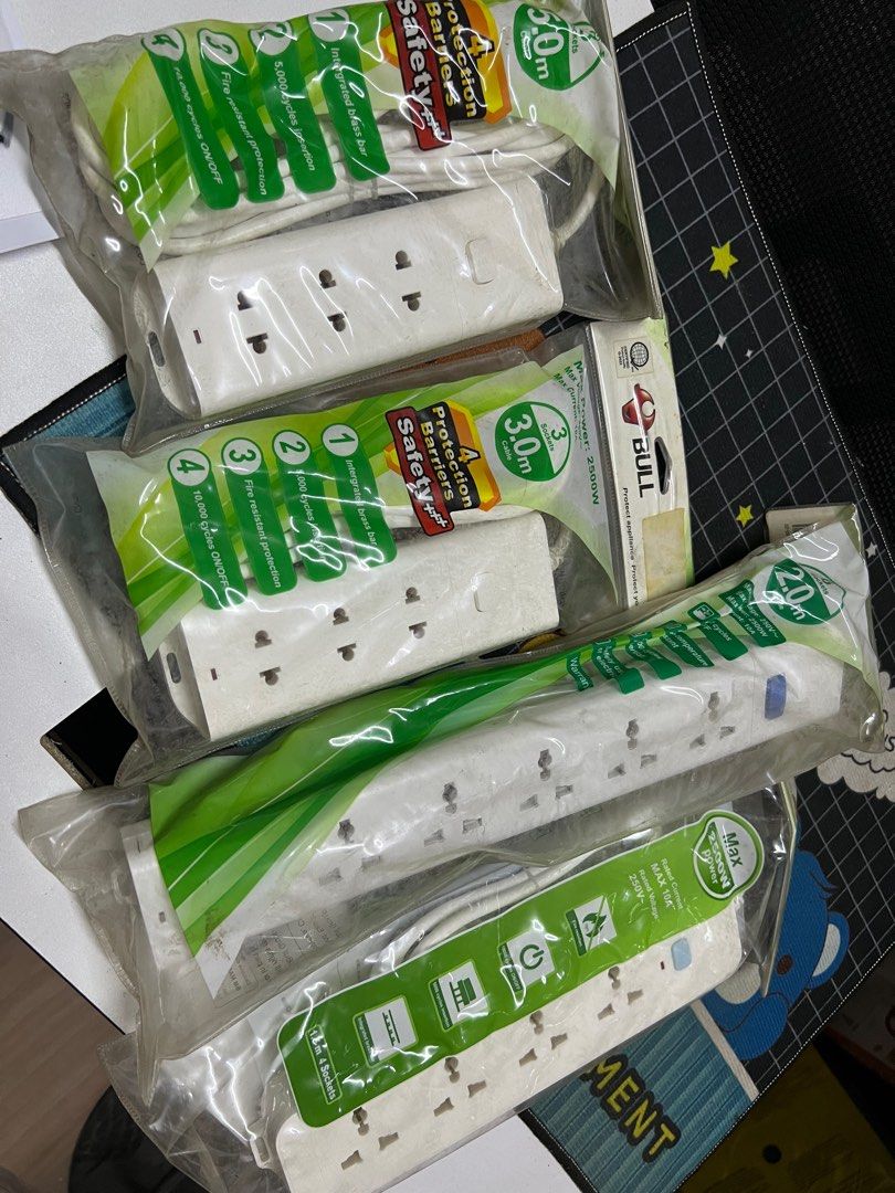 Bull safety socket extension 3/4/6 socket (sale) (Category: Electrical, Adaptors & Sockets) located in Paranaque City. Submitted by pilipinashop (Listing ID 1441711925, Image 1). Description: Brand new Sale 3 socket 2m - srp 300 sale: 200 3 socket 5m - srp 350 sale: 250 4 socket 1.5m - srp 370 sale: 270 4 socket 3m - srp 470 sale: 370 4 socket 2m with 2 usb ports - srp 907 sale: 750 6 socket 2m - srp 570 sale: 470 6 socket 3m - srp 830 sale: 700 