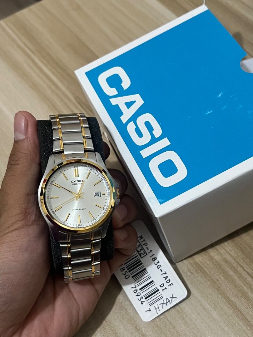 Casio MTP-1183G-7ADF Watch (Category: Luxury Watches) located in Caloocan City. Submitted by jeybimacal38628 (Listing ID 1441633152, Image 2). Description: ❌SRP: 3890 Casio MTP-1183G-7A Inclusions: • Box • Manual • Warranty Card • Tag ✅ 100% Original ✅ Money-back guarantee if proven fake .