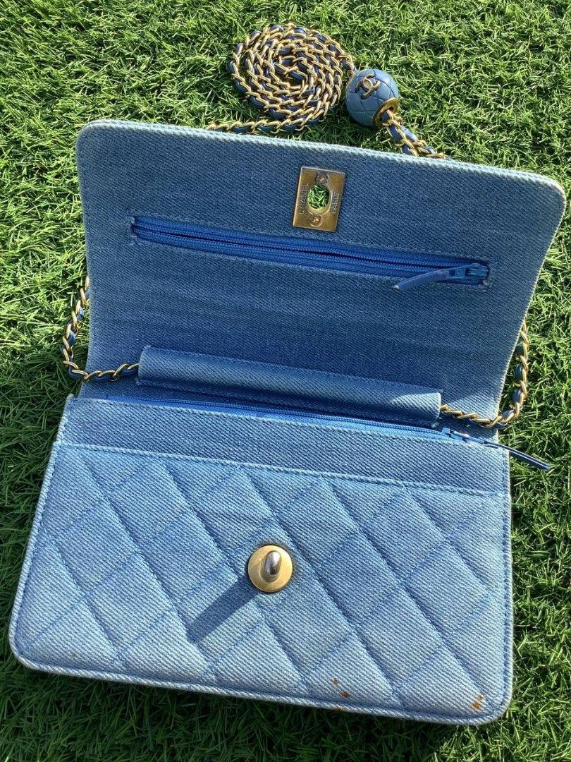 Chanel Denim Wallet on Chain (Category: Luxury Bags & Wallets) located in Nabua. Submitted by stayhypethrifted (Listing ID 1441779746, Image 3). Description: .