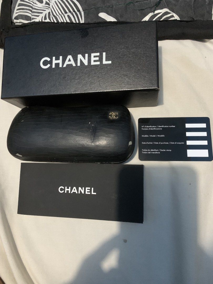 Chanel Sunglasses Box (Category: Luxury Accessories) located in Mandaluyong City. Submitted by vintizyteeshop (Listing ID 1441585439, Image 3). Description: Chanel Sunglasses Box With Authenticity Card and Manual .