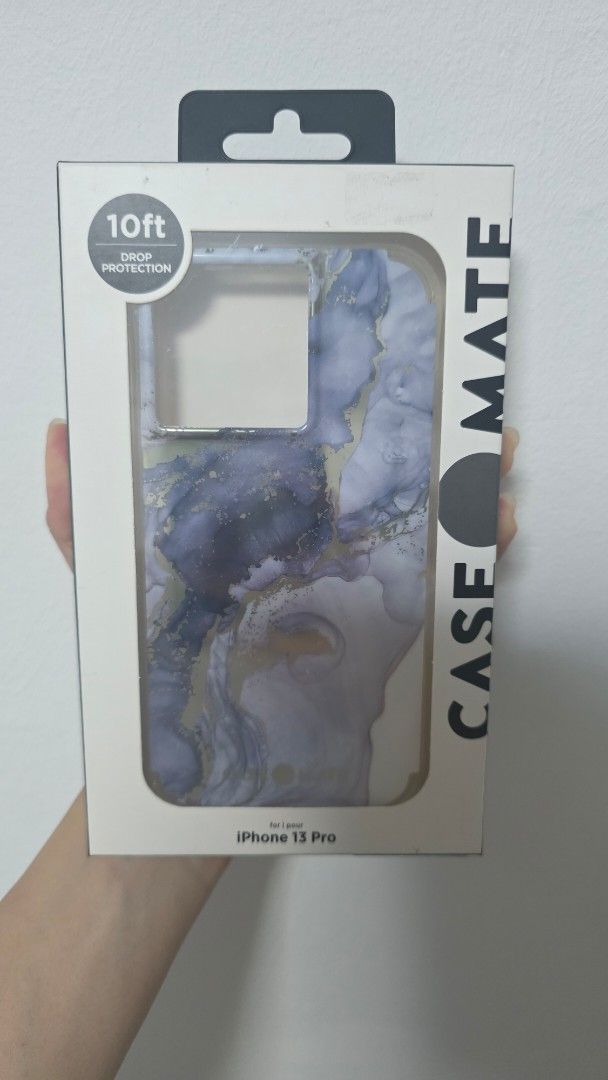 CLEARANCE CaseMate iPhone 13 Pro Case - Marble (Category: Cases & Sleeves) located in Singapore. Submitted by qcheesecat (Listing ID 1441717614, Image 2). Description: CLEARANCE CaseMate iPhone 13 Pro Case - Marble Marble design (purple/blue/gold). 10ft drop protection. Easy grip. Can bundle with other cases in my listing for better exclusive deal! Multiple units available!! dm for self collection locations, +$2 for local shipping..
