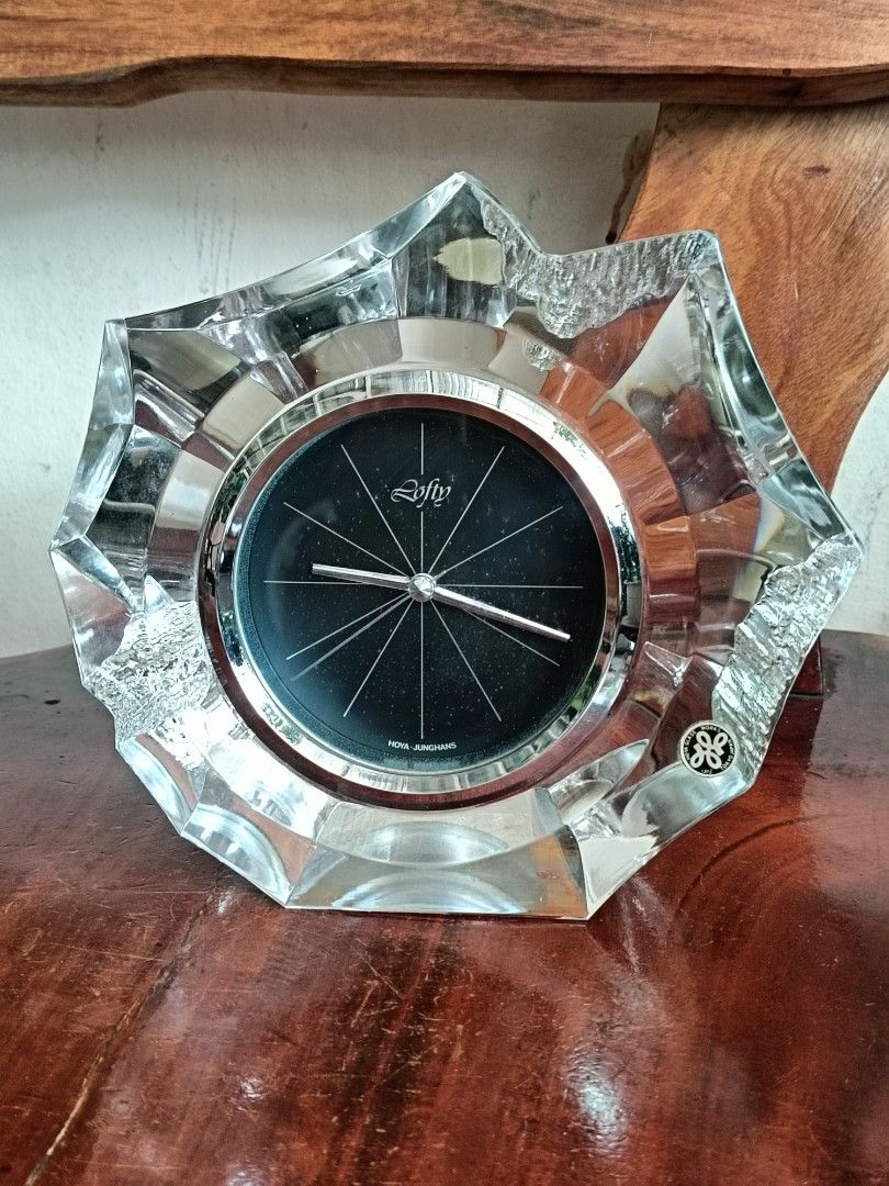 Elegant Hoya-Junghans Crystal Desk Clock, Working (Category: Clocks) located in Imus. Submitted by ABrielleC (Listing ID 1441611223, Image 1). Description: Video Link https://youtube.com/shorts/xm8pfppigJI?si=YaL22OUSEco8J2u7 Good Running Condition Crystal Glass Material Junghans Mechanism Made in Germany Battery- Size C (1x)- Not included Height-8in Length-8.5in Width-3in Weight-4.2kg No Chips Japan Surplus Item First to pay Loc Imus Cavite.