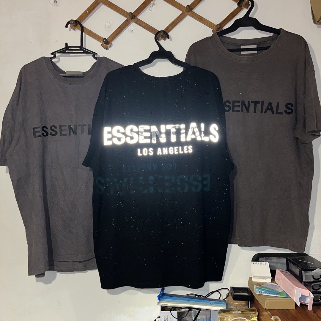 Essentials Tees (Category: Tshirts & Polo Shirts ) located in Quezon City. Submitted by giometryyy (Listing ID 1441659200, Image 2). Description: •Gray (off/legit) 28 x 23 250 •Black 29 x 26 400 • Moss Green 29 x 23 250.