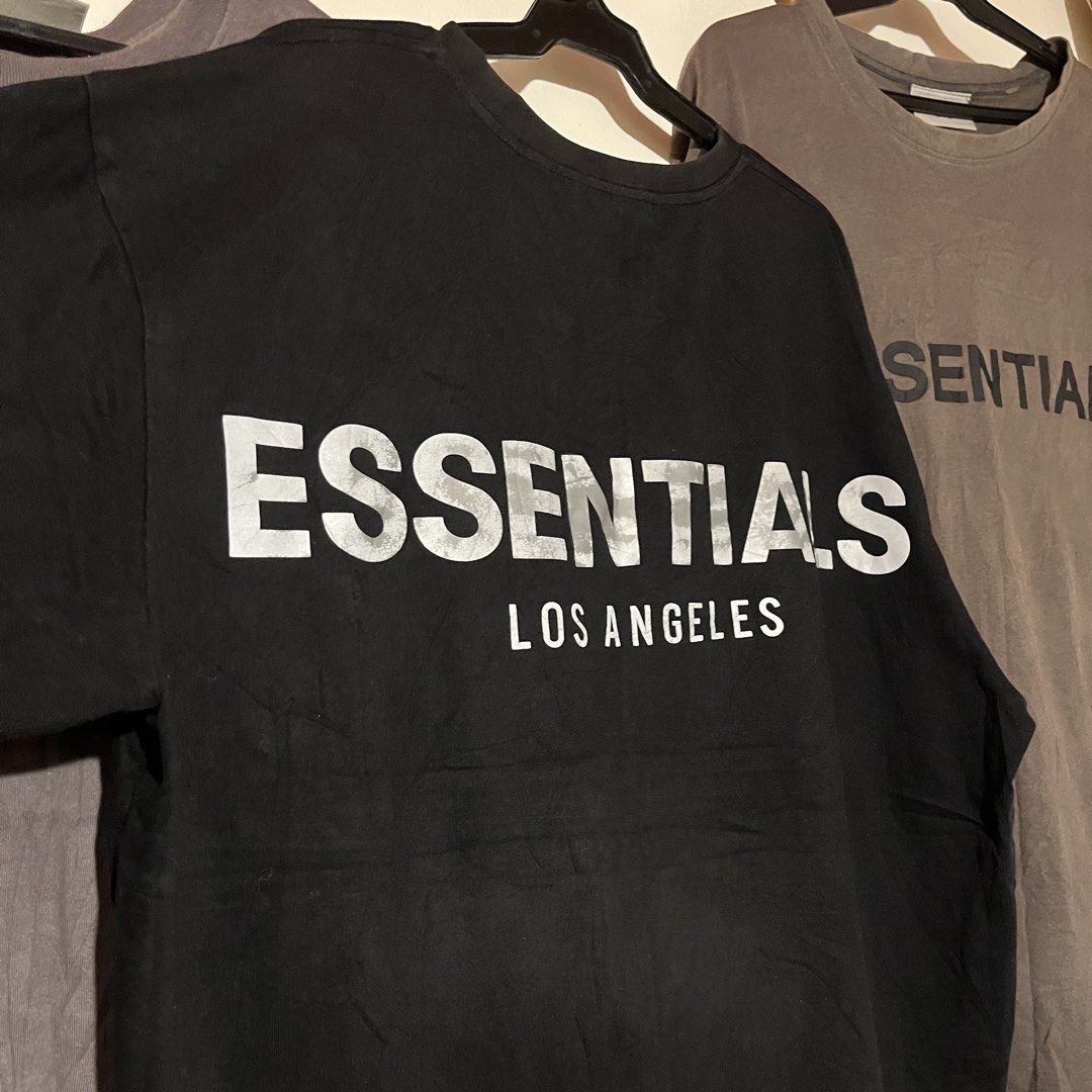 Essentials Tees (Category: Tshirts & Polo Shirts ) located in Quezon City. Submitted by giometryyy (Listing ID 1441659200, Image 3). Description: •Gray (off/legit) 28 x 23 250 •Black 29 x 26 400 • Moss Green 29 x 23 250.