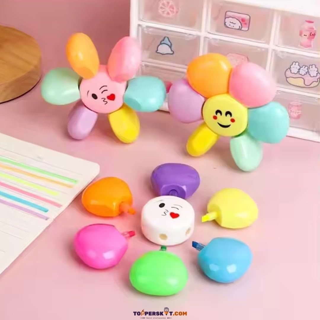 Flower Highlighter Markers Set 6 Petals Markers (Category: Stationery & School Supplies) located in Manila. Submitted by bellenn (Listing ID 1441600162, Image 2). Description: 6 pastel colors Detachable petals design Stationery for school and office Brand new Quality product.