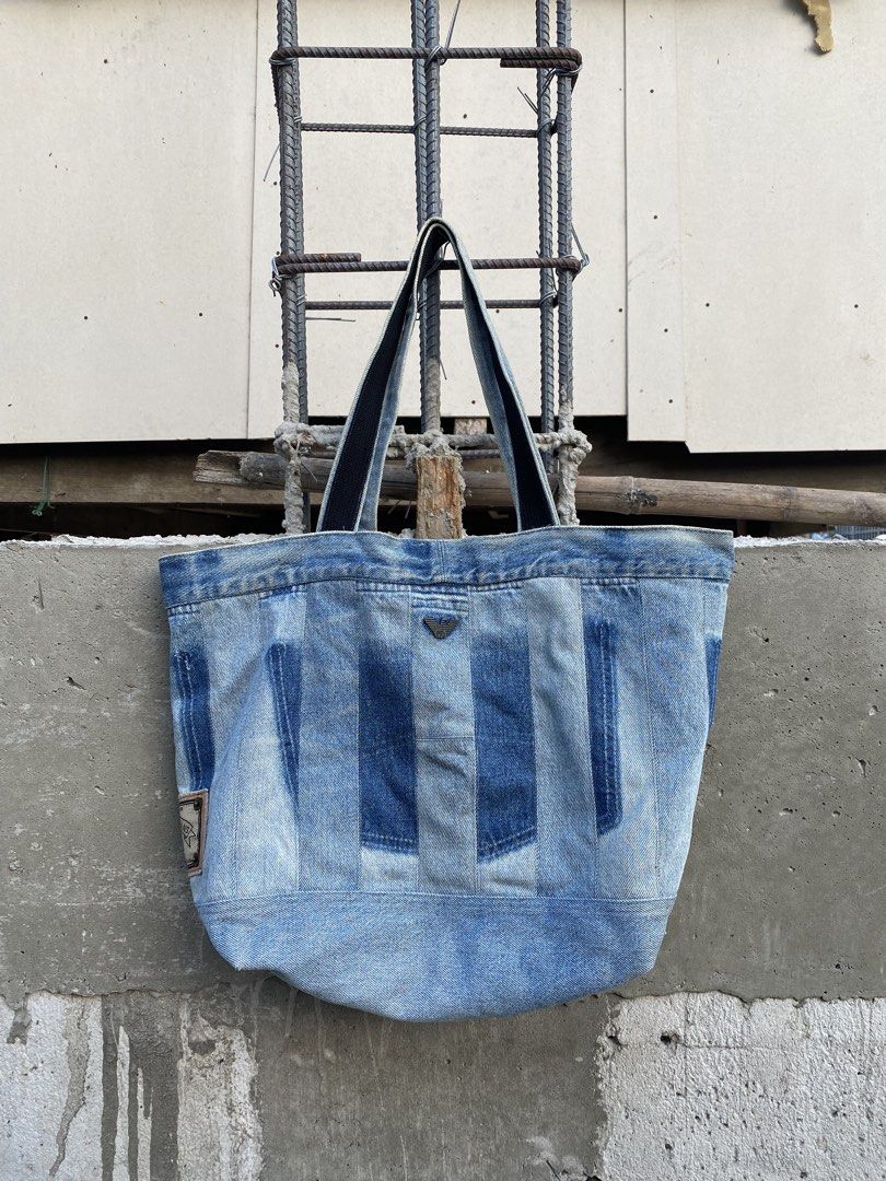 Giorgio Armani totebag (Category: Luxury Bags & Wallets) located in Candaba. Submitted by dejesus.bench17 (Listing ID 1441650387, Image 1). Description: Giorgio Armani Jeans Denim Totebag -Good for daily -Excellent Condition -No issue at all -Wash only -Marami pwede ilagay -Price: 550 + ship.