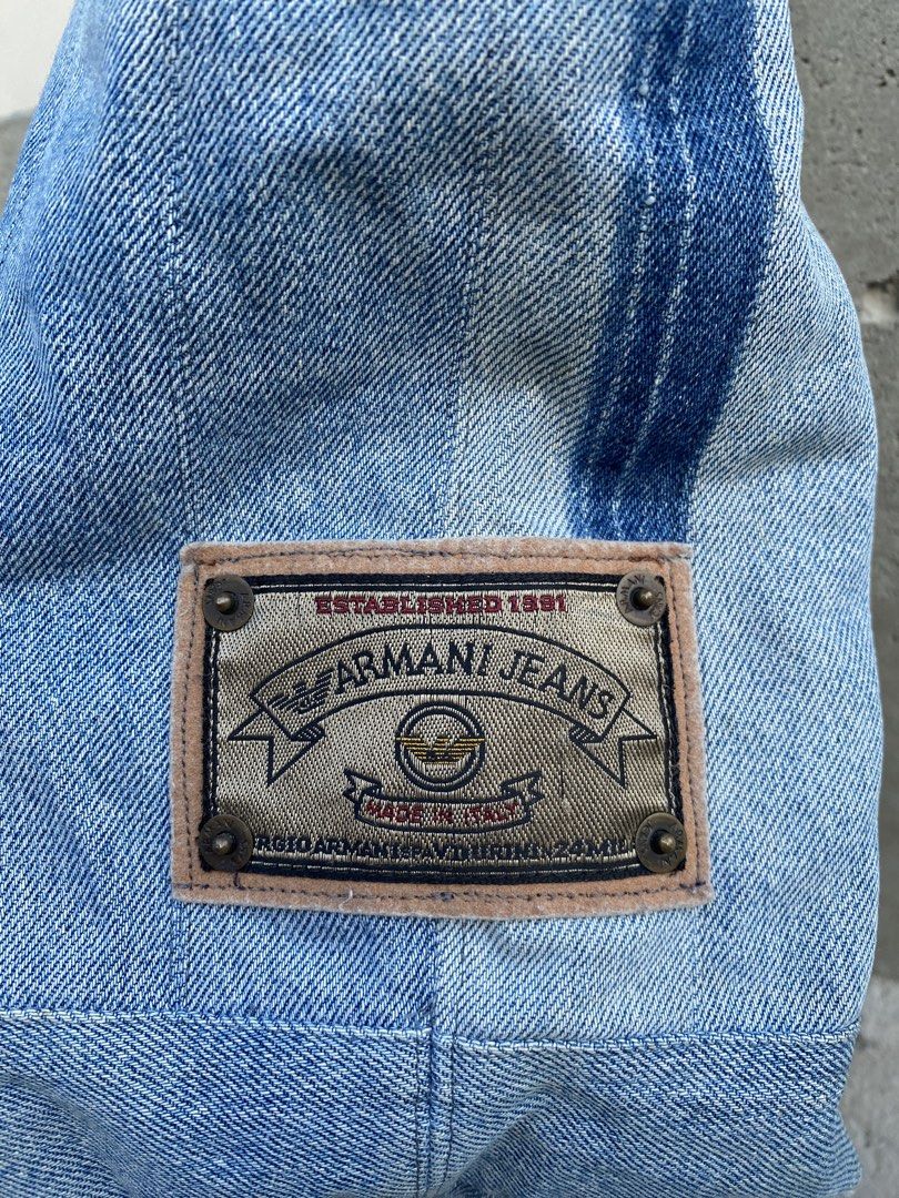 Giorgio Armani totebag (Category: Luxury Bags & Wallets) located in Candaba. Submitted by dejesus.bench17 (Listing ID 1441650387, Image 3). Description: Giorgio Armani Jeans Denim Totebag -Good for daily -Excellent Condition -No issue at all -Wash only -Marami pwede ilagay -Price: 550 + ship.