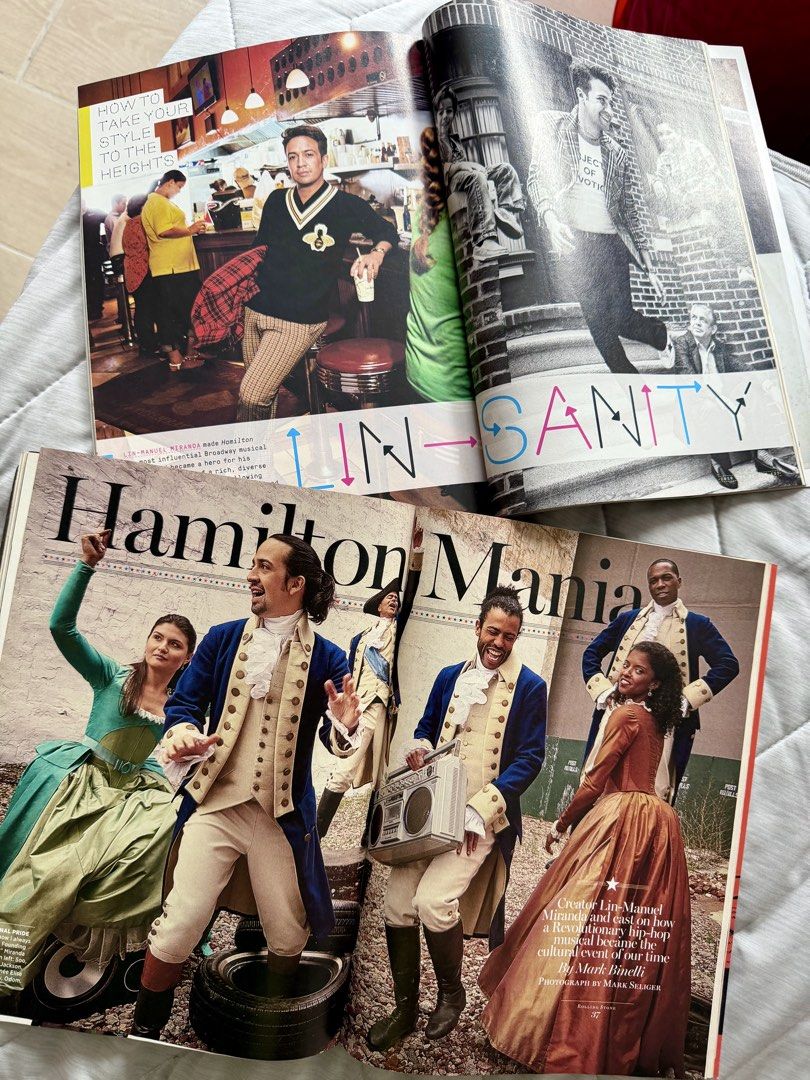GQ & Rolling Stone Magazines - Lin-Manuel Miranda Hamilton (Category: Magazines) located in Pasig City. Submitted by arjaysells (Listing ID 1441602048, Image 3). Description: - Two magazines featuring Lin-Manuel Miranda and Hamilton. - GQ magazine with advice on upgrading your life and look. - Rolling Stone magazine focused on 'Hamilton Mania'. - Ideal for fans of Lin-Manuel Miranda and the musical Hamilton..