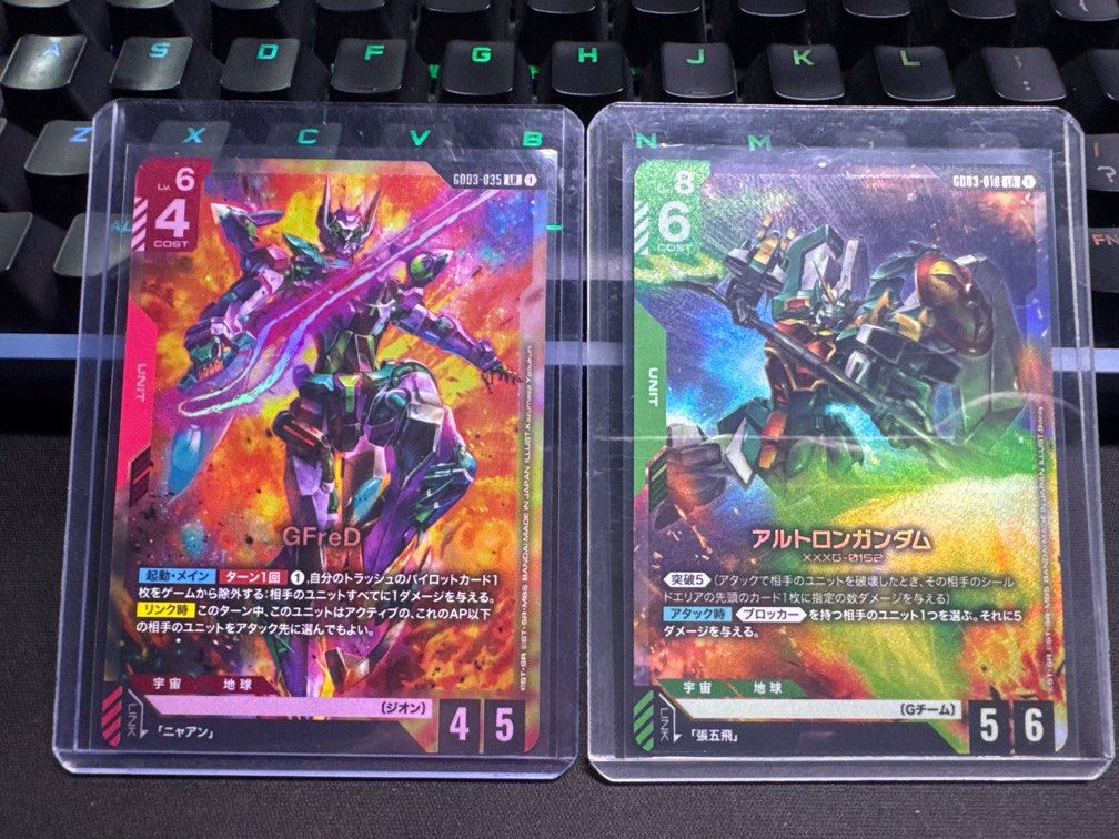 Gundam Card Game Japanese GD03 GFreD XXXG-01S2 LR (Category: Raw Cards) located in Singapore. Submitted by herewegotcg (Listing ID 1441748136, Image 1). Description: Both for 30, mailing + 3.