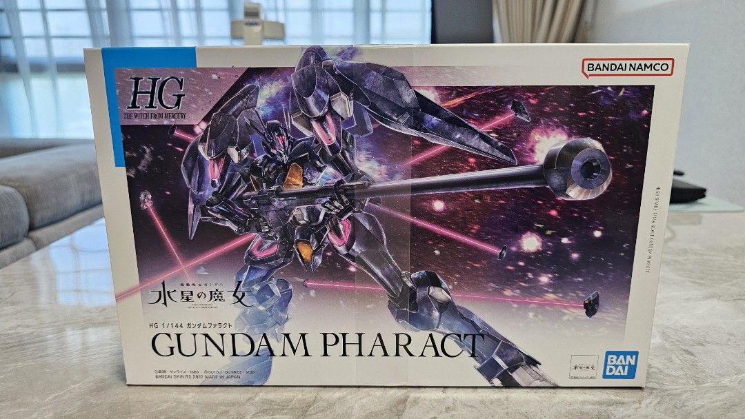 HG 1/144 Gundam Pharact (BNIB) - Witch from Mercury (Category: Gundam Model Kits) located in Singapore. Submitted by snorlaxpuipui (Listing ID 1441734316, Image 1). Description: BNIB & sealed — HG 1/144 Gundam Pharact (FP/A-77) from Mobile Suit Gundam: The Witch from Mercury. Bandai original, never opened, runners still shrink-wrapped. Snap-fit high-grade kit — no glue needed. Features a built-in deploying back booster, storable beam saber grips,