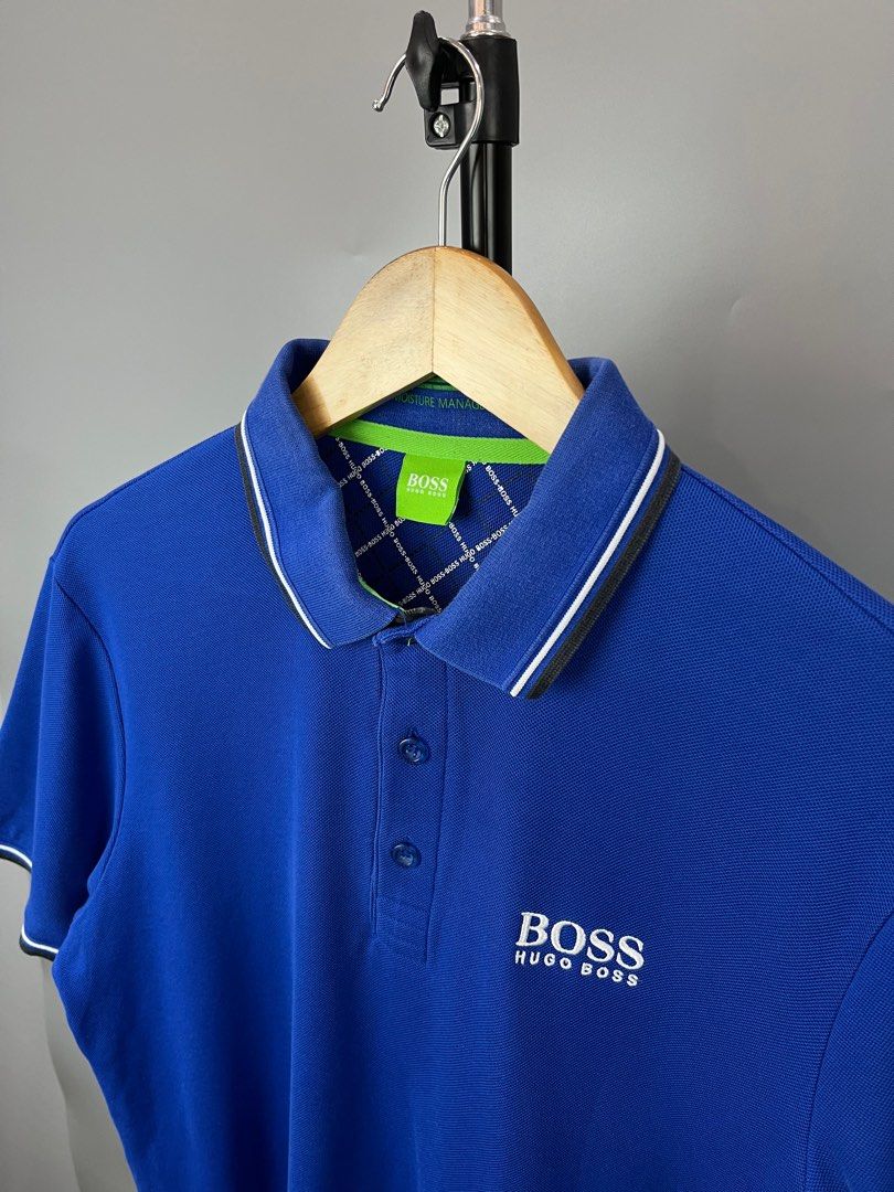 hugo boss polo shirt (Category: Tshirts & Polo Shirts ) located in Manaoag. Submitted by thriftedstyle. (Listing ID 1441603786, Image 2). Description: 21 width 26.5 length Excellent condition Sign of usage on collar.