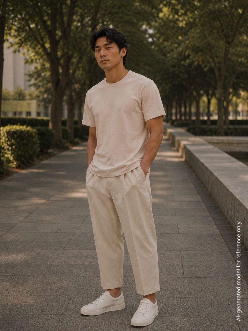 INNAT Beige Boxy T-shirt (Category: Tshirts & Polo Shirts ) located in Manila. Submitted by highsobriety.co (Listing ID 1441658390, Image 1). Description: SS Tee in Natural — Made in Japan 26.5 x 29 in Size 3 on tag Very good condition No issues Items are pre-owned. Not affiliated with featured brands..