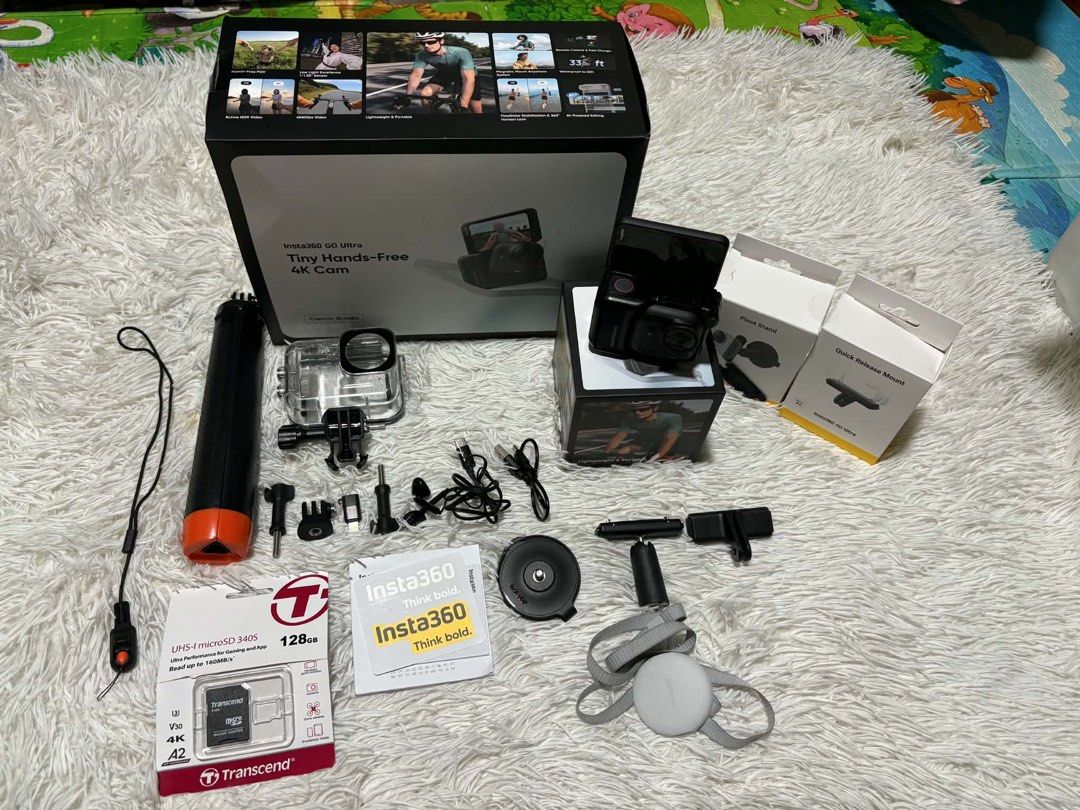 Insta360 GO Ultra creator bundle (Category: Cameras) located in Manila. Submitted by naaraheve (Listing ID 1441717258, Image 1). Description: For sale insta 360 go ultra creator bundle what you see is what you get inclusion: quick release safety cord magnetic easy clip magnet pendant pivot stand go ultra expansion frame cage protective case insta 360 go ultra 50 m water scratch floating selfie stick 128 gb sd super kinis gagamitin na lang lady ow