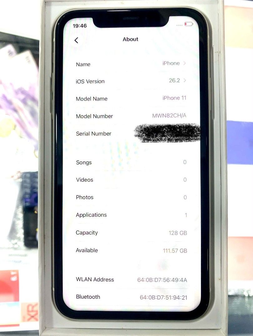 Iphone 11 128gb (Category: iPhone 11 Series) located in Manila. Submitted by henrybusran12 (Listing ID 1441606533, Image 2). Description: iPhone 11 128GB – White 📱 ✅ Clean and fresh condition ✅ 128GB storage ✅ Face ID working perfectly ✅ Cameras and speakers all good ✅ Smooth performance, no issues ✅ Battery health good ✅ Factory unlocked / Ready to use ✅ Comes with box Location: cubao/metro manila/pasig Dm lang po sir/madam 📩.