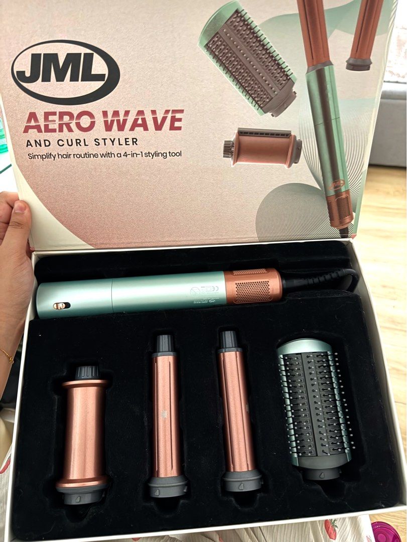 JML Aero Wave and Curl Styler 4-in-1 Styling Tool (Category: Hair) located in Kawit. Submitted by tnynn05 (Listing ID 1441640344, Image 1). Description: - JML Aero Wave and Curl Styler - 4-in-1 styling tool for versatility - Includes main styler and multiple attachments - Creates beautiful waves and curls - Easy and simple to use Good as new. My husband bought this for 9k in SM makati. Rarely used walang tyaga pag aralan 😅 .