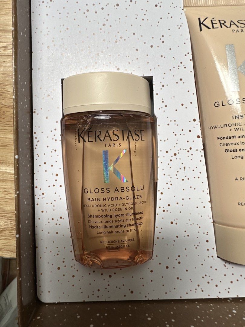 Kerastase Gloss Absolu Set (Category: Hair) located in Cebu City. Submitted by cebucitybased (Listing ID 1441647725, Image 2). Description: Kerastase Paris Gloss Absolu Set include: 1 Glaze Drops 45ml 1 Gloss Absolu Insta Glaze Conditioner 75ml 1 Gloss Absolu Hydra-Glaze Shampoo 80ml .