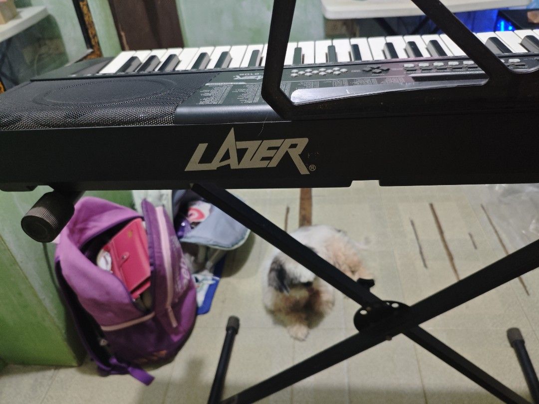 Lazer PK-2102 61 Keys Keyboard with Stand (Category: Musical Instruments) located in Las Pinas. Submitted by sofaking69 (Listing ID 1441723325, Image 2). Description: - Lazer PK-8700 Keyboard - Includes sturdy X-stand, music rest, and dust cover - Variety of instrument sounds and rhythms - Perfect for beginners or practice sessions - Tested and confirmed working - Sold as is - 1 month used.