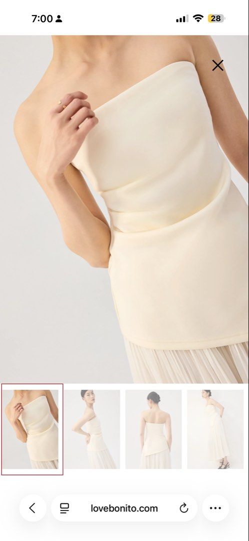 Love Bonito Brafree Tencel Asymmetric Hem Tube Top (Category: Sleeveless) located in Singapore. Submitted by 2ndbuy (Listing ID 1441733439, Image 1). Description: .
