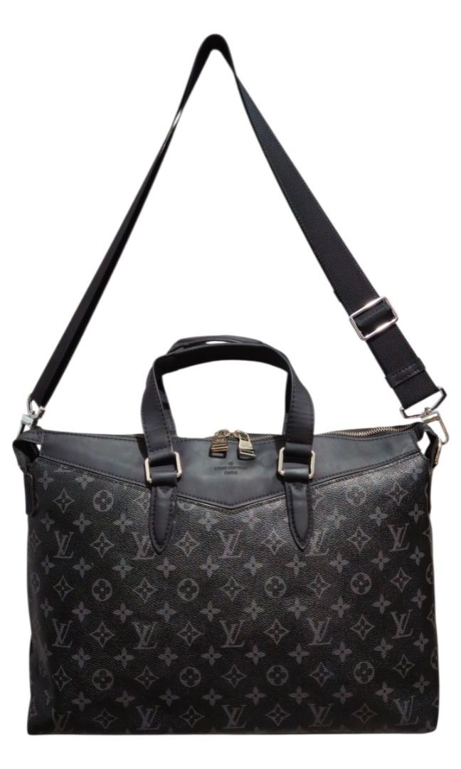 LV Louis Vuitton Briefcase Explorer Monogram Eclipse Leather (Category: Laptop Bags & Sleeves) located in Quezon City. Submitted by kirstenbella (Listing ID 1424387252, Image 2). Description: Louis Vuitton Briefcase Explorer Monogram Eclipse Leather - Briefcase business bag Explorer - Silver metallic hardware - Black/Gray Monogram Canvas - Dual Zip closure - Internal pockets - Heat stamped Coded - Spacious H11" x L16.25" x D3.5 - Handle Drop: 4.5