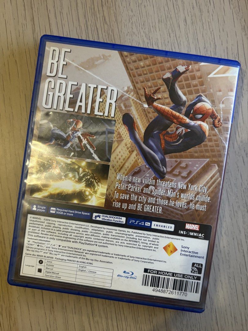 Marvel Spider-Man (PS4) (Category: PlayStation) located in Manila. Submitted by shugss12 (Listing ID 1441600646, Image 2). Description: - bought for original store price.